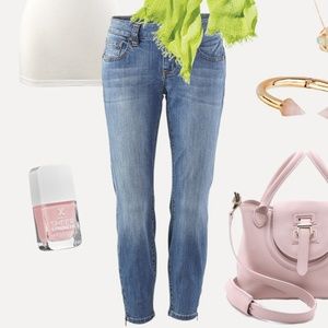 CAbi La Jolla Curvy Super Skinny Zip Ankle Jean 10